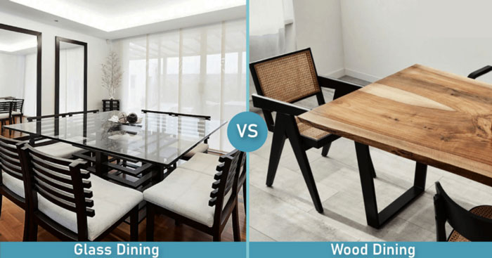 تفاوت میز ناهارخوری شیشه ای و چوبی